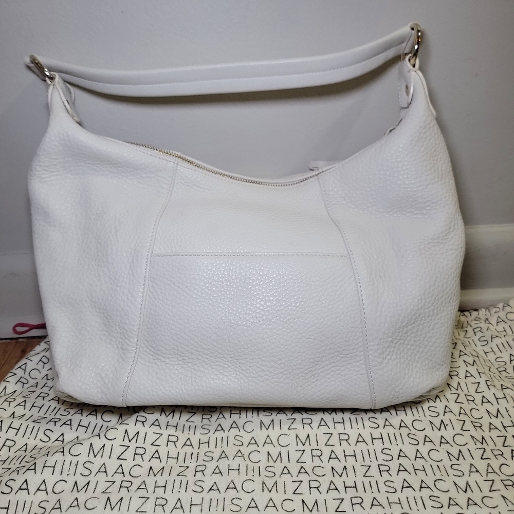 isaac mizrahi white leather hobo bag - Picture 4 of 5